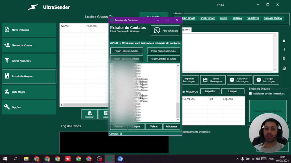 5- Funções completas para Grupos de Whatsapp - Ultrasender - TUTORIAL